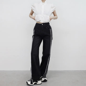 Amua Crop String Half Zip-Up